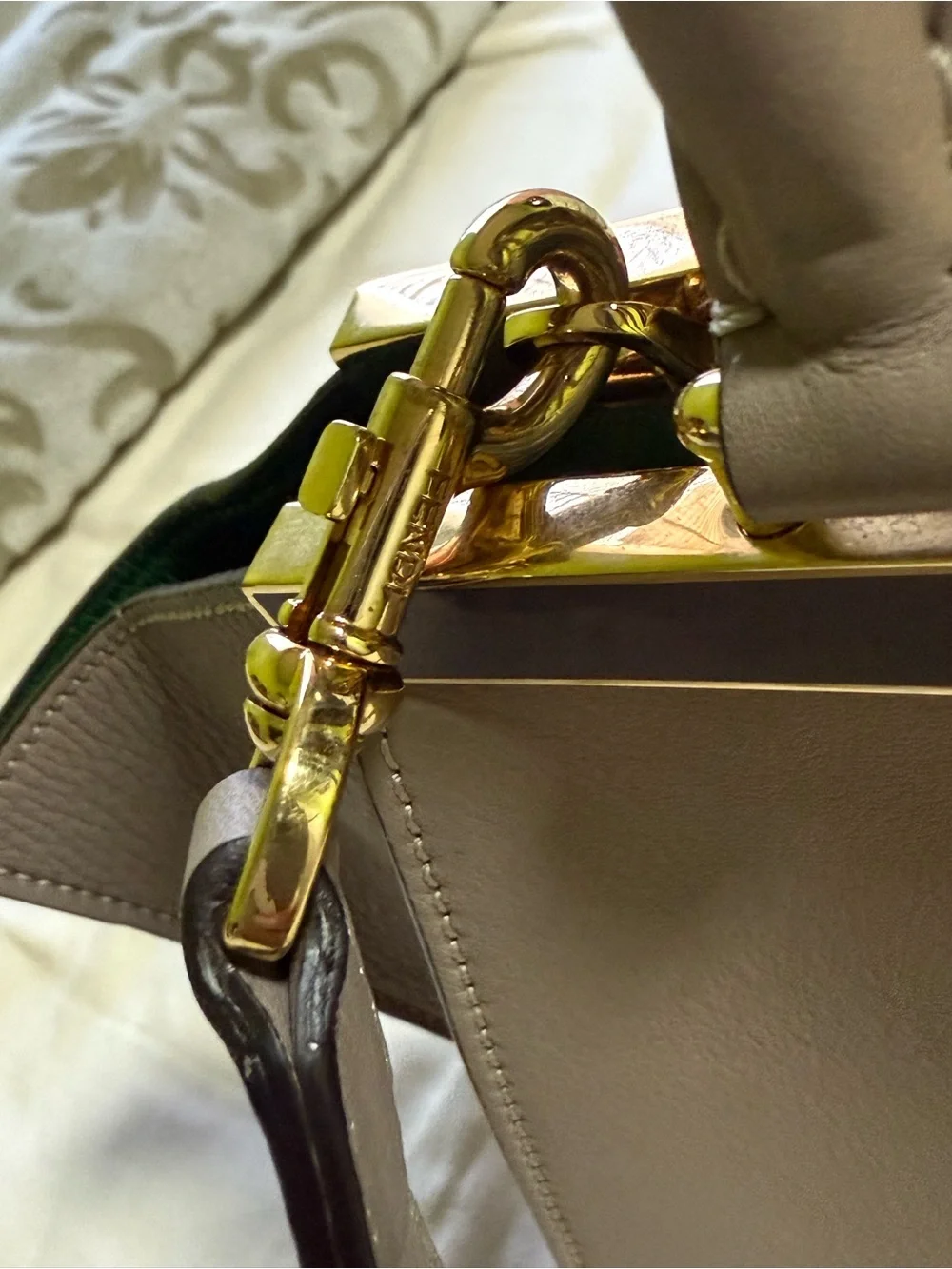 FENDI handbag/shoulder bag in sand beige leather